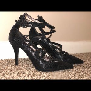 Jeffrey Campbell black pointed toe heels